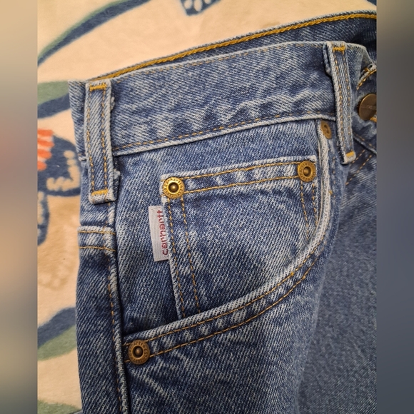 Carhartt Mens Winter Thermal Plaid Lined Blue Jeans Size 30x32 - Picture 15 of 16